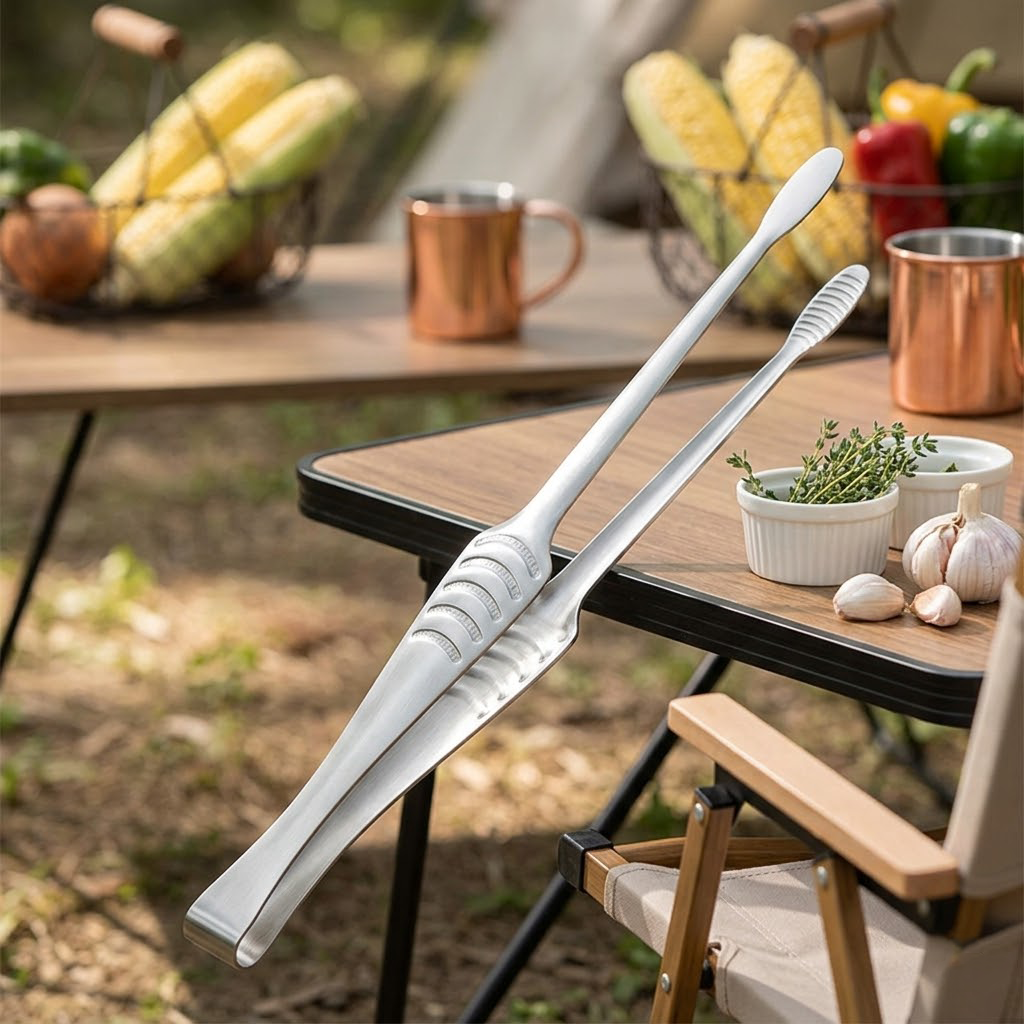 Runwayroguebeauty 10.6" Stainless Steel Kitchen Tongs for Cooking – Metal Food Tongs with Non-Slip Comfort Grip, Heat Resistant & Non-Stick Kitchen Utensils for Grilling, BBQ, and Serving