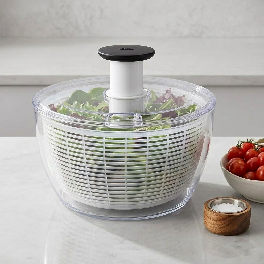 Runwayroguebeauty Professional Salad Spinner and Fruit Washer, Multi-function Fruit Cleaning Bowl with Strainer Colander, Large Vegetable Dryer for Kitchen Quick Wash and Dry