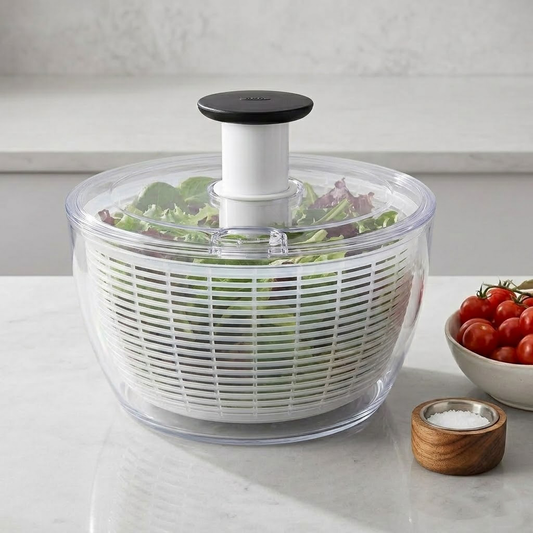 Runwayroguebeauty Professional Salad Spinner and Fruit Washer, Multi-function Fruit Cleaning Bowl with Strainer Colander, Large Vegetable Dryer for Kitchen Quick Wash and Dry
